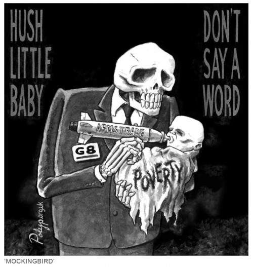 polyp cartoon _ G8 Arms Trade Poverty