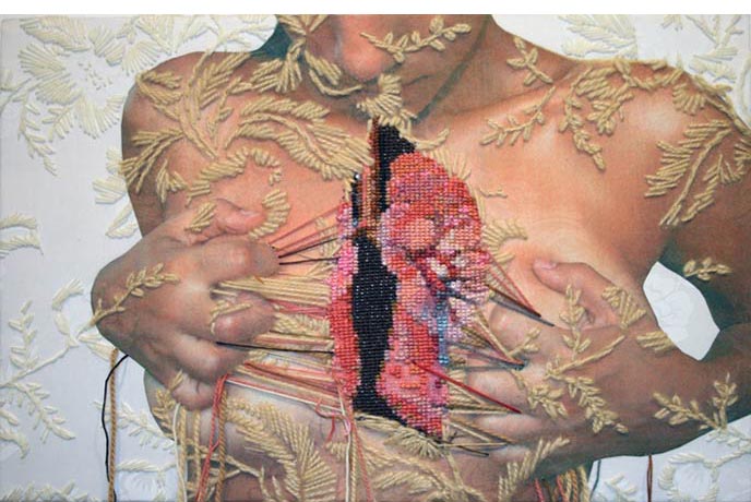 Ana Teresa Barboza - embroidery and photo transfer on fabric