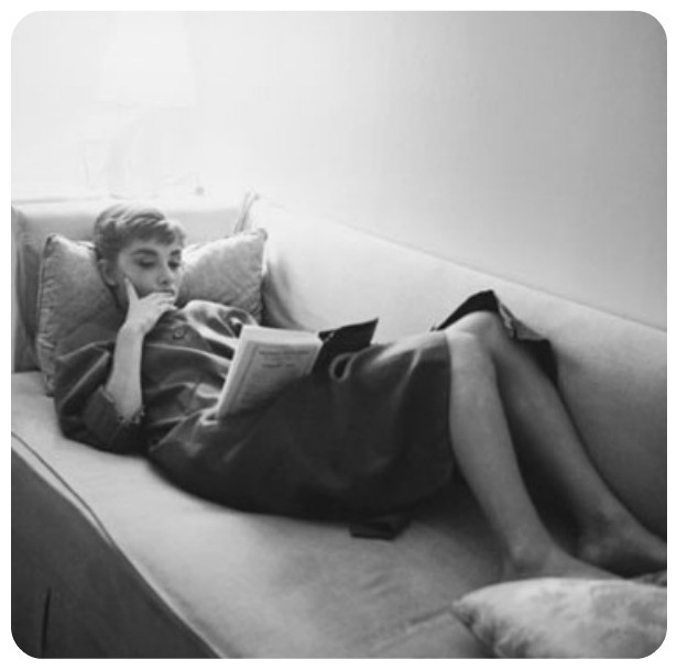 Audrey Hepburn, reading