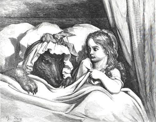 Gustave Dore - The Disguised Wolf in Bed