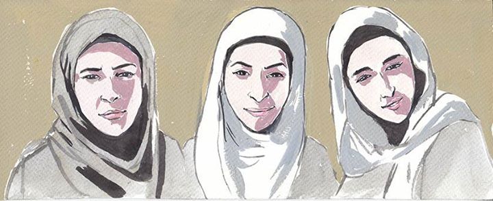 Three national coordinators of Tomorrow Youth Organisation, Palestine