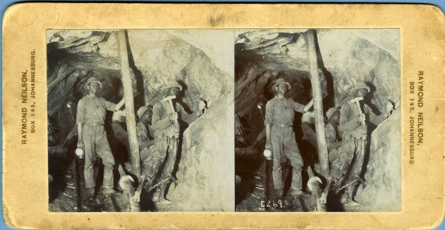 Photo 2: Stereographic image of Johannesburg miners around the turn of the twentieth century.